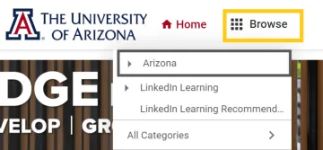 Browse icon selected on the EDGE Learning homepage