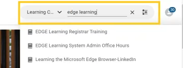 Search bar shown on the EDGE Learning homepage
